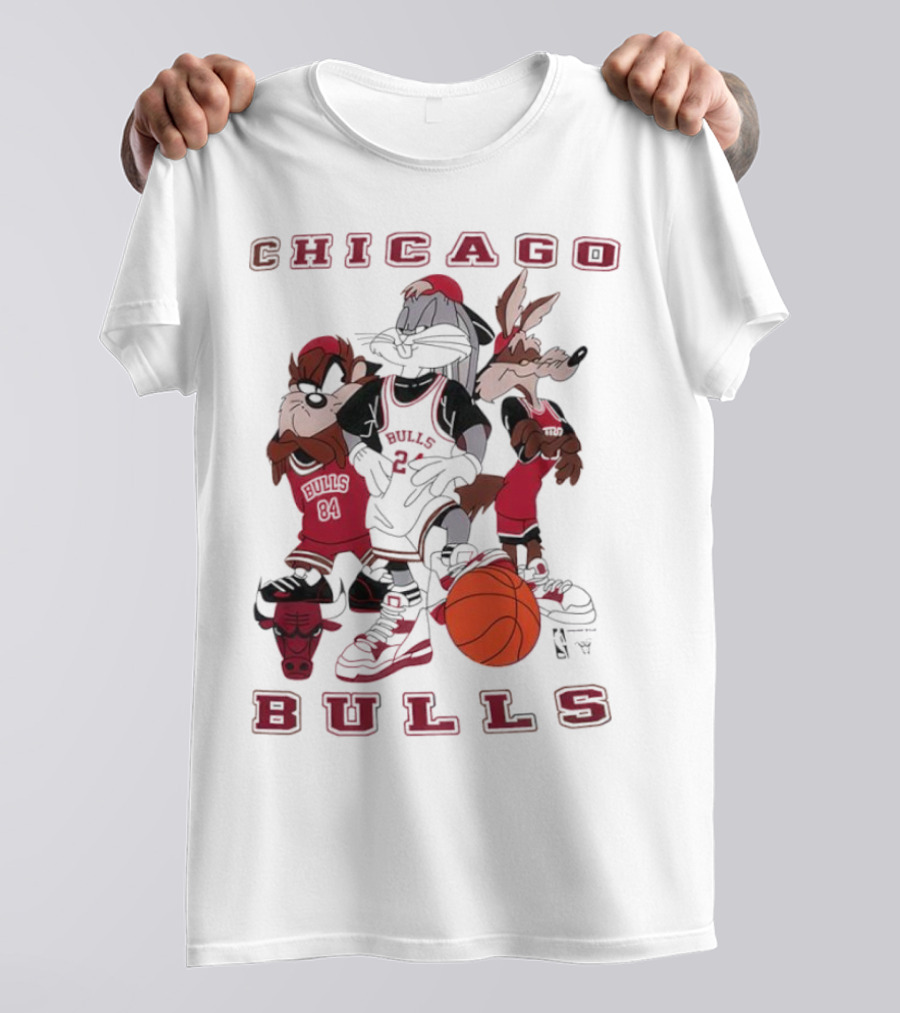 Chicago Bulls Basketball Looney Tunes Characters T-Shirt
