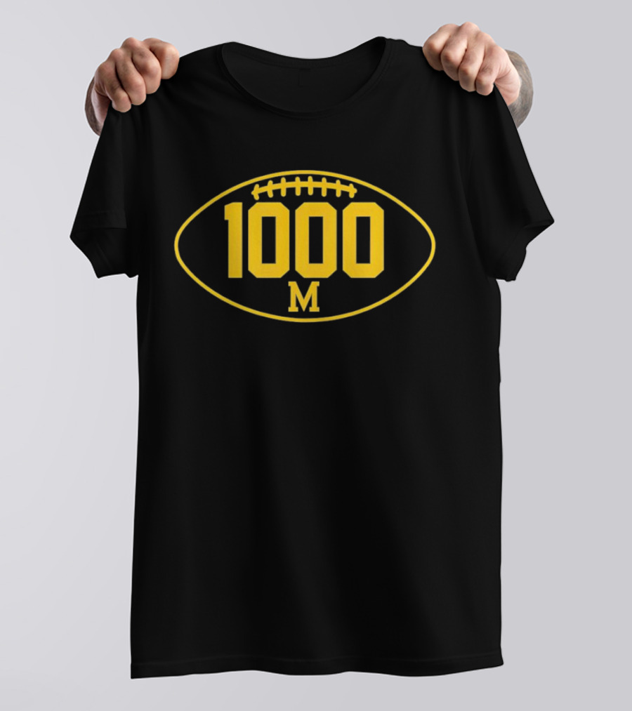Michigan Wolverines Football 1000 Wins Milestone Achievement T-Shirt