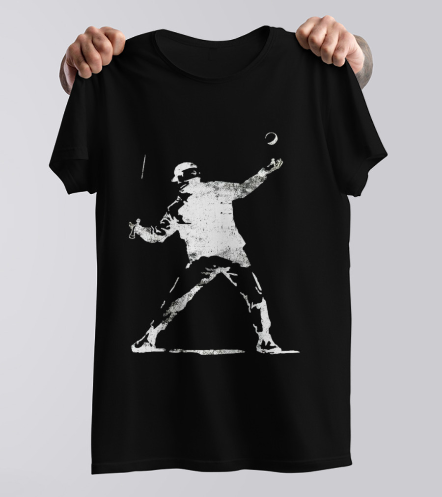 Banksy Flower Thrower Graffiti Street Art Baseball T-Shirt