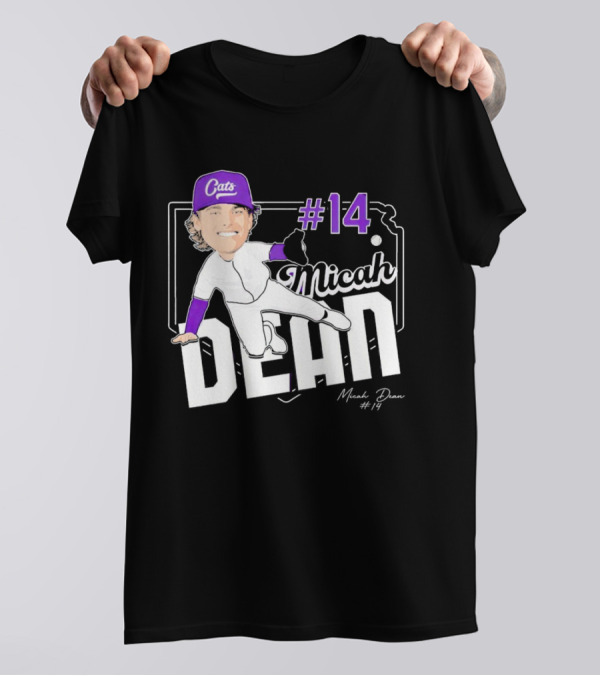 Micah Dean #14 Kansas State Wildcats Cats Infielder Signature T-Shirt