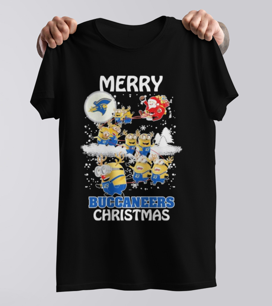 Merry Buccaneers Christmas Minions East Tennessee State Santa T-Shirt