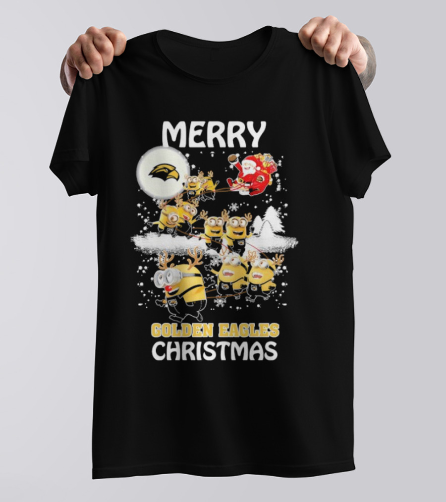 Merry Minions Southern Miss Golden Eagles Christmas T-Shirt