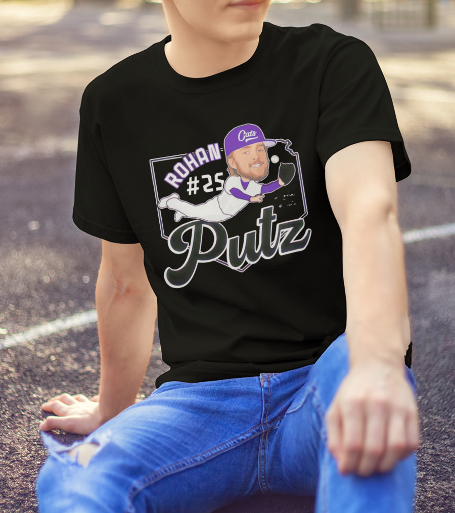 Rohan Putz #25 Kansas State Wildcats Cats Outfielder Signature T-Shirt