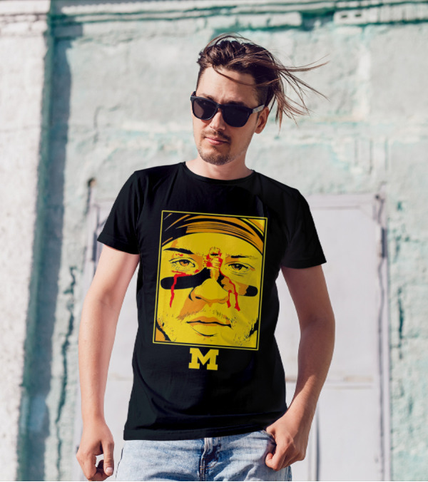 Blake Corum Game Face Michigan Wolverines Football Yellow M T-Shirt