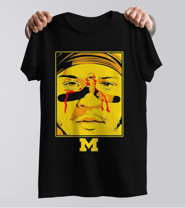 Blake Corum Game Face Michigan Wolverines Football Yellow M T-Shirt