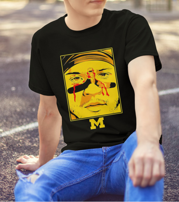 Blake Corum Game Face Michigan Wolverines Football Yellow M T-Shirt