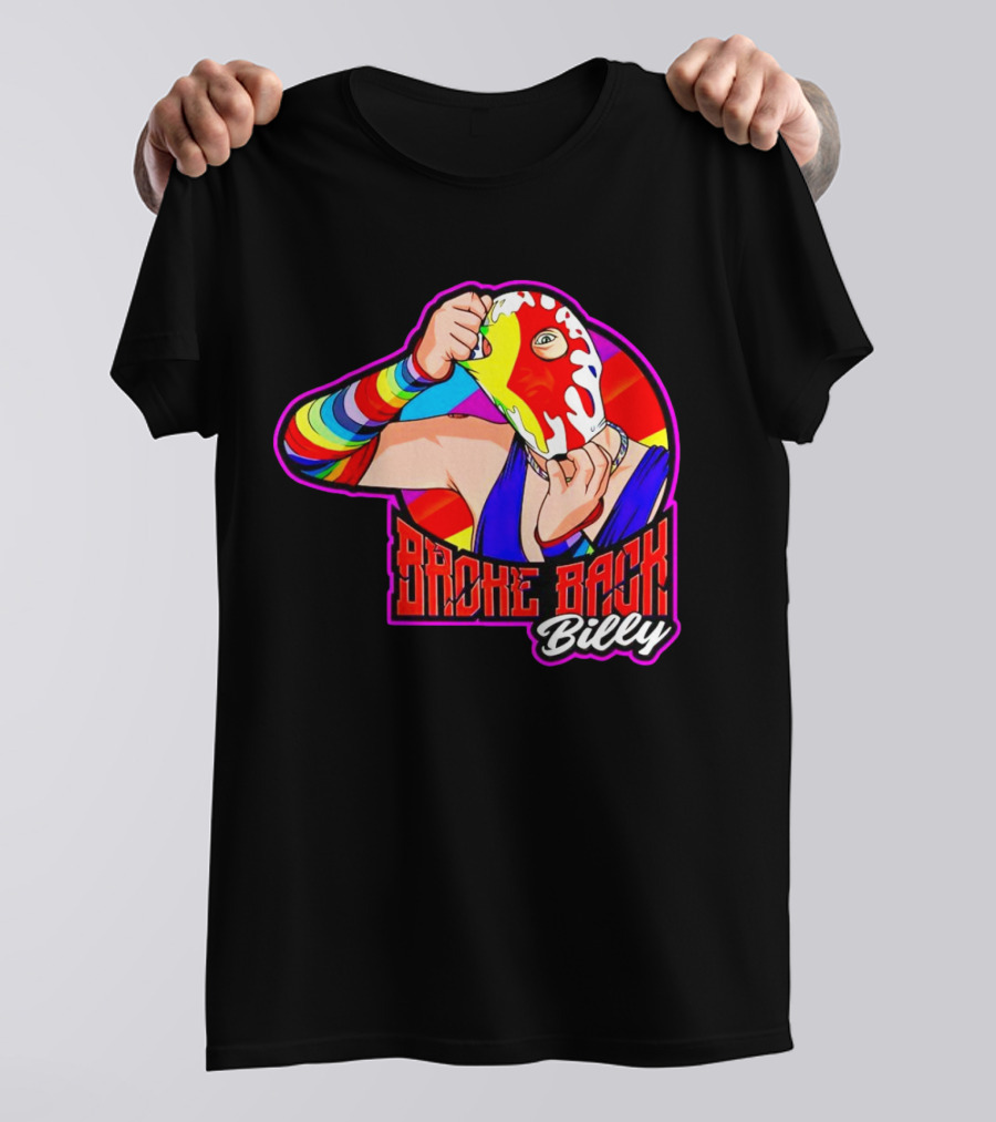 Broke Back Billy Colorful Wrestling Mask T-Shirt