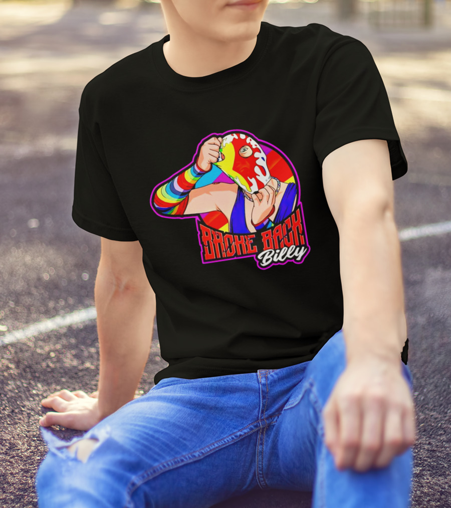 Broke Back Billy Colorful Wrestling Mask T-Shirt