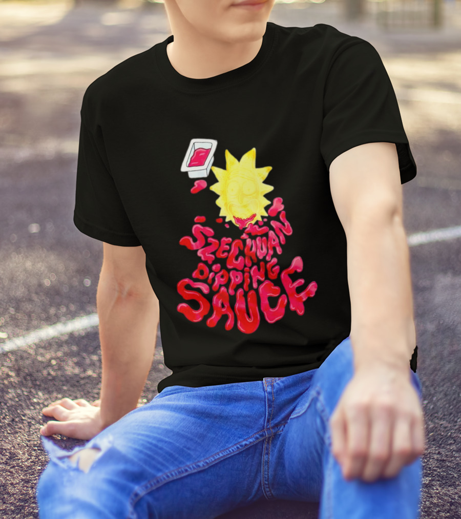 Rick And Morty Szechuan Dipping Sauce Melting Face T-Shirt