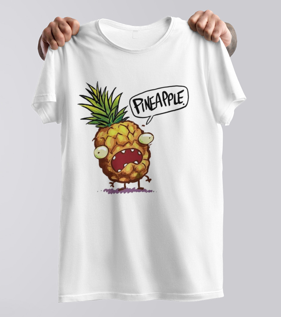 Pineapple Cute Pineapple With Cartoon Face And Funny Expression T-Shirt