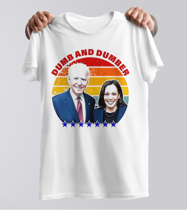 Dumb And Dumber Joe Biden Kamala Harris Retro Stars T-Shirt