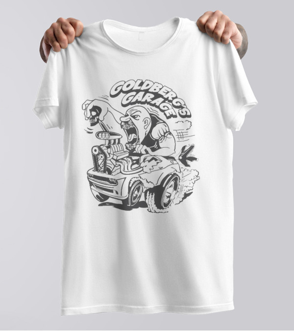 GOLDBERG'S GARAGE SPEED DEMON SKULL HOT ROD T-Shirt