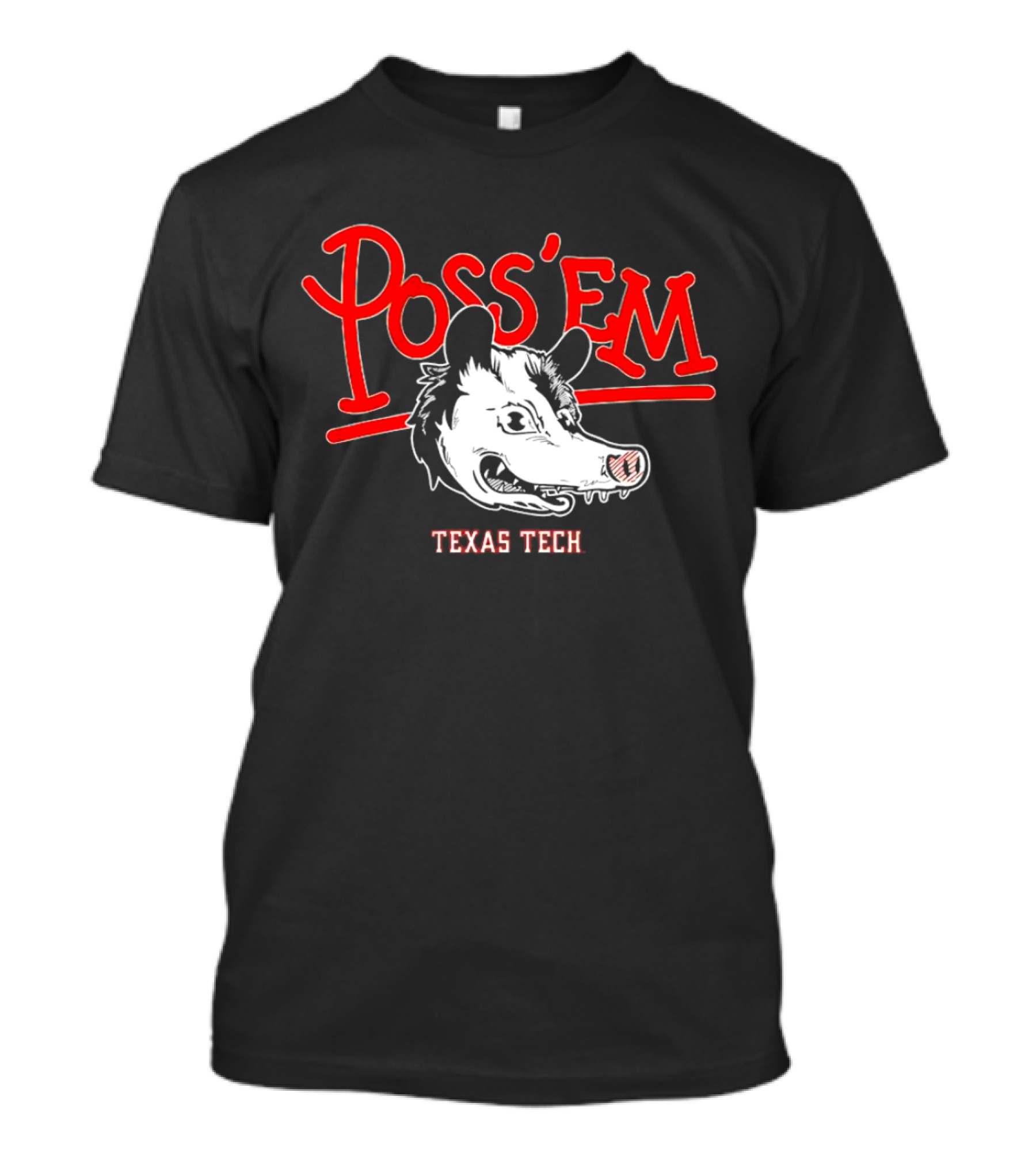 Poss’em Texas Tech Red Raiders Rally Possum Football T-Shirt
