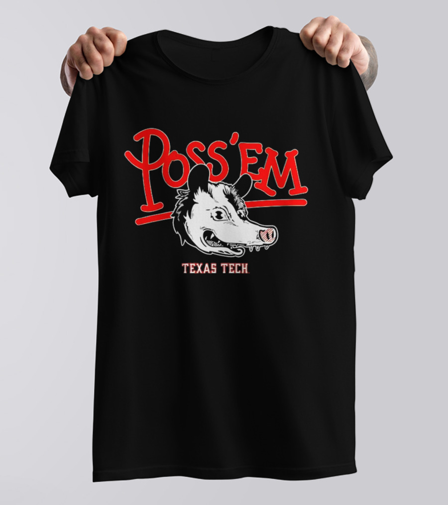 Poss’em Texas Tech Red Raiders Rally Possum Football T-Shirt