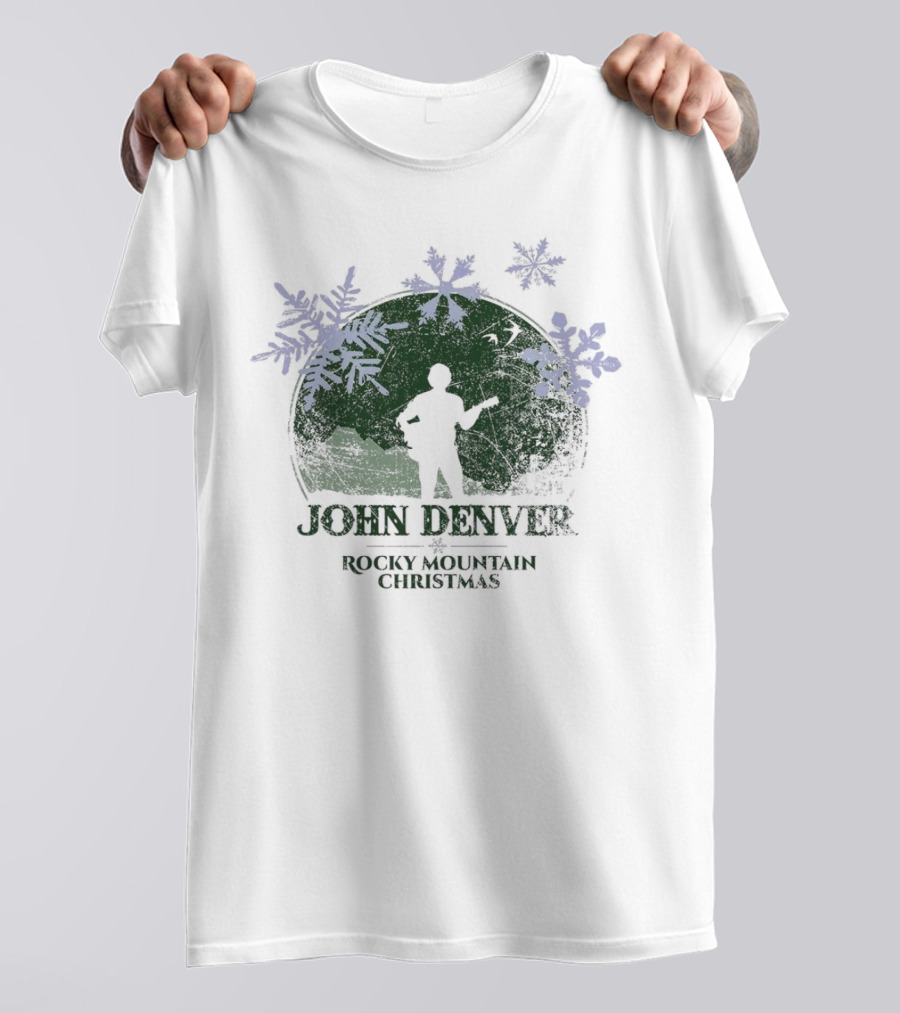 John Denver Rocky Mountain Christmas Snowflake T-Shirt