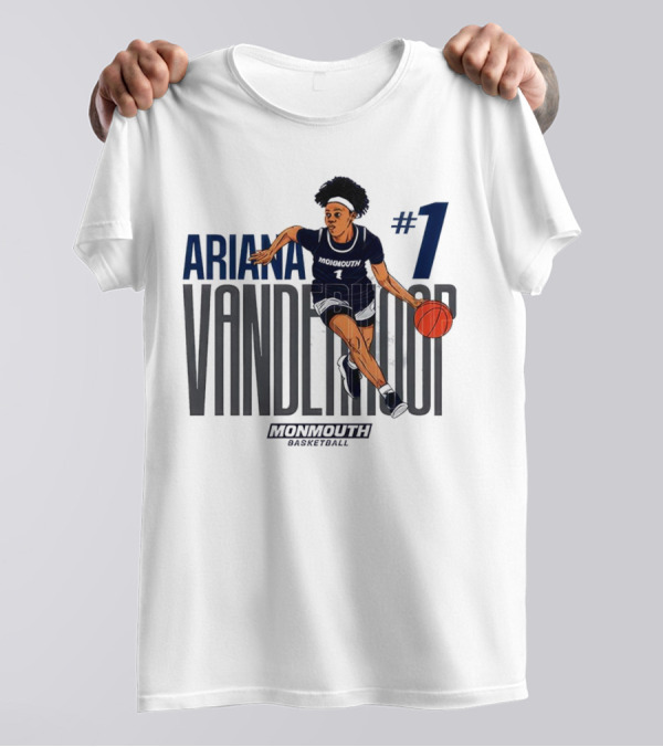 Ariana Vanderhoop #1 Monmouth Hawks NCAA Women's Basketball Player T-Shirt