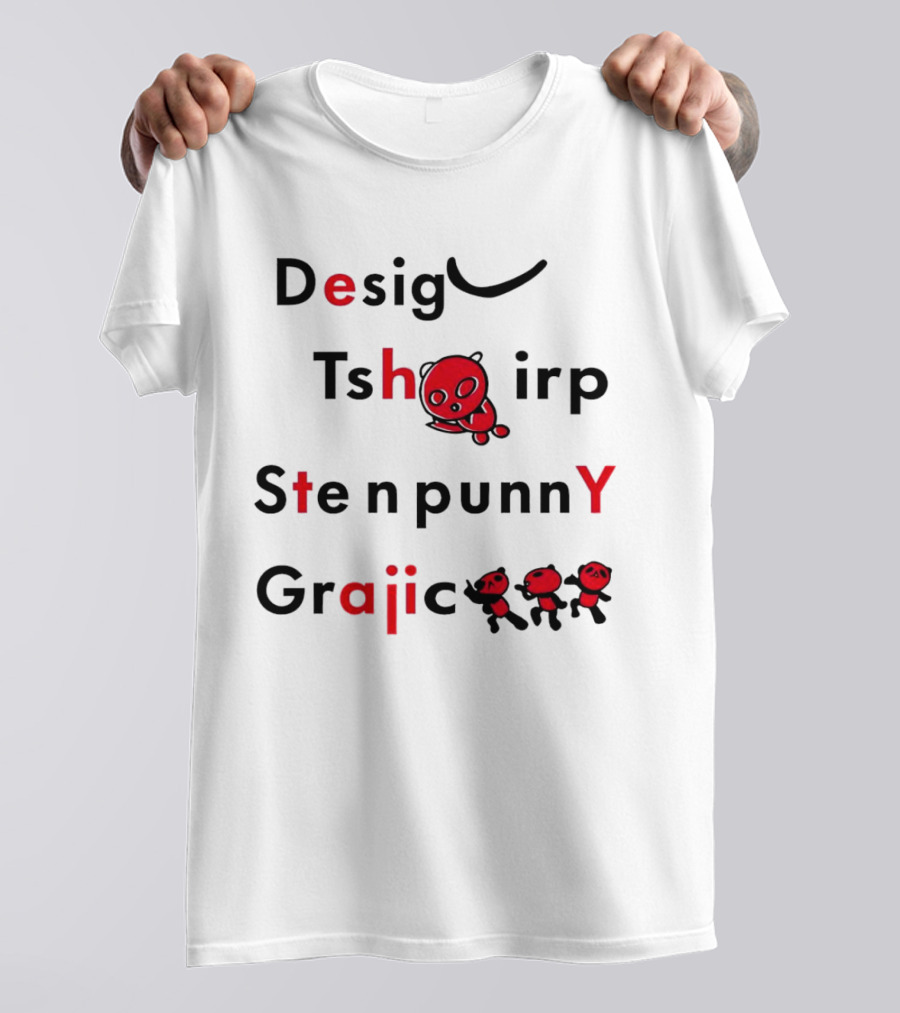 Desig Tshirt Sten Punny Graiic Red Panda Typography T-Shirt