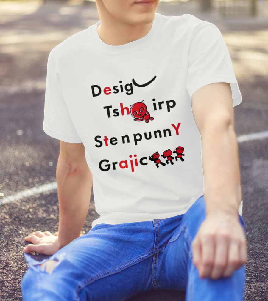 Desig Tshirt Sten Punny Graiic Red Panda Typography T-Shirt