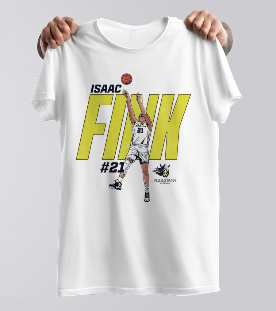 Isaac Fink #21 Augustana Vikings Basketball T-Shirt