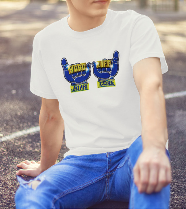 John Cena Word Life Blue Hands Iconic Gesture T-Shirt