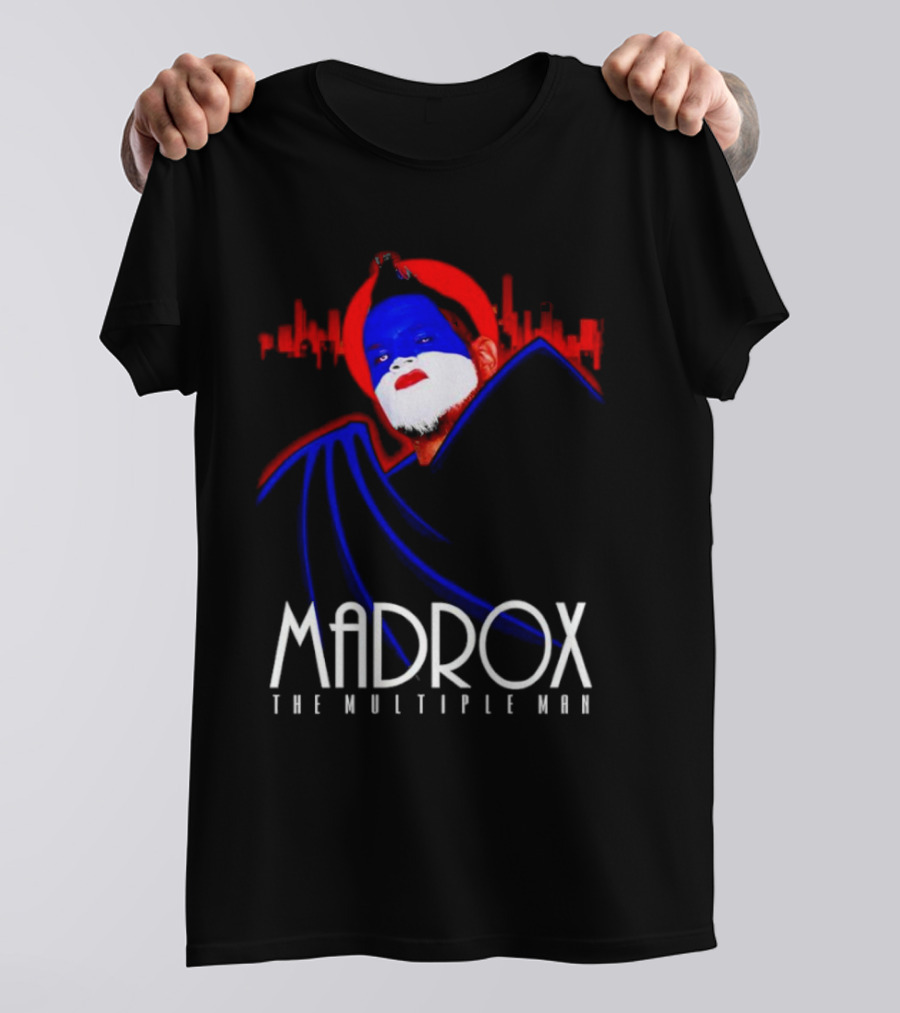 Madrox The Multiple Man City Skyline Red Blue Face Paint T-Shirt