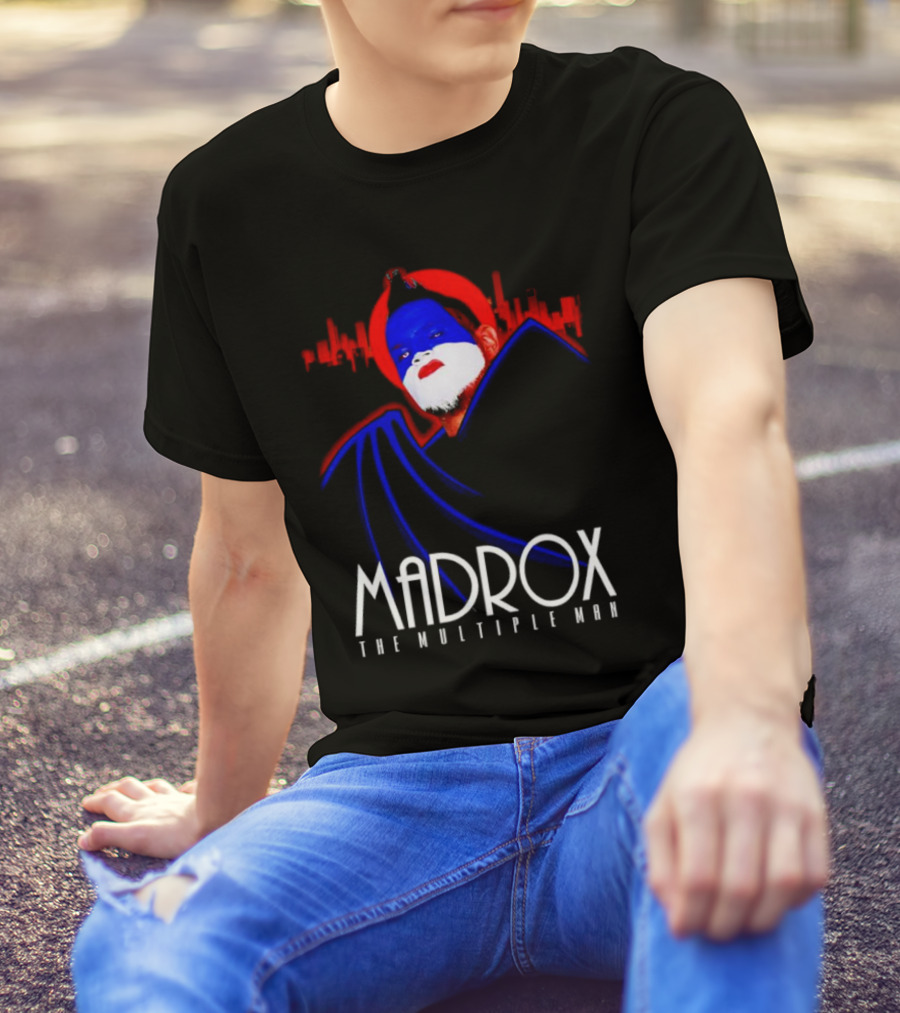 Madrox The Multiple Man City Skyline Red Blue Face Paint T-Shirt
