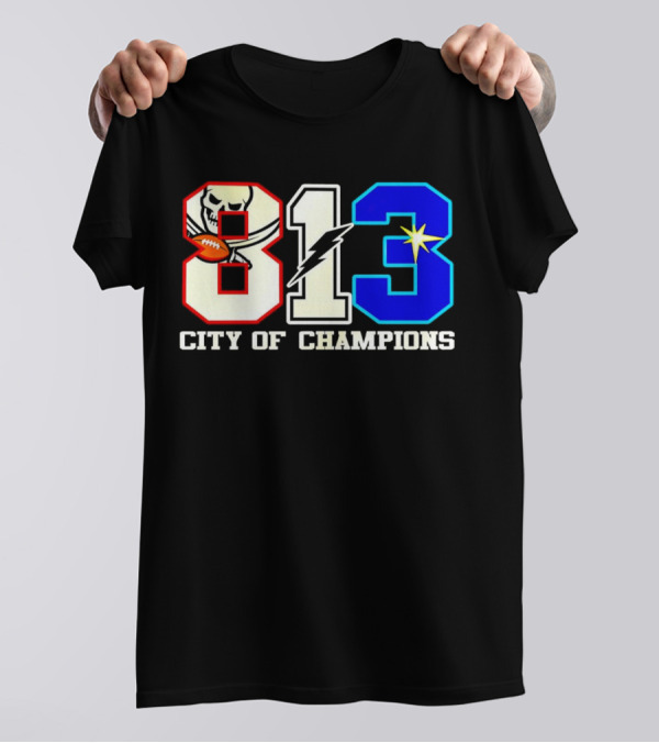 Tampa Bay 813 City Of Champions Buccaneers Lightning Rays T-Shirt