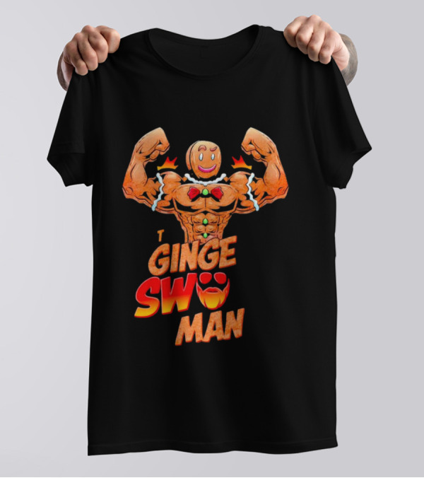 Ginger Swole Man Christmas Bodybuilding Gingerbread T-Shirt