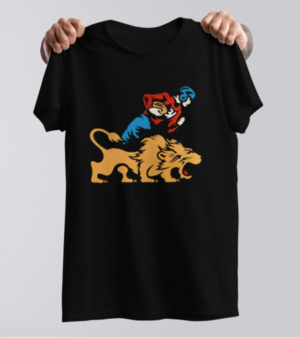 Detroit Lions Vintage Football Player And Lion Emblem This Story Is Just Beginning T-Shirt