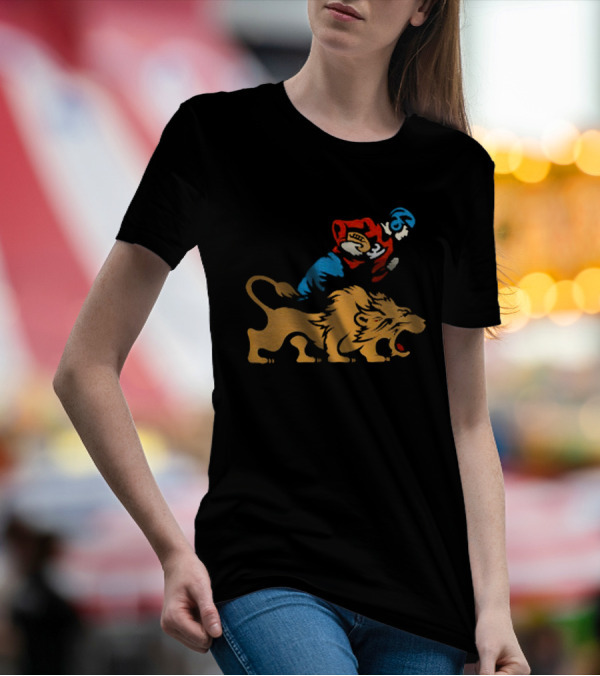 Detroit Lions Vintage Football Player And Lion Emblem This Story Is Just Beginning T-Shirt