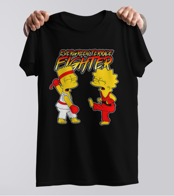 Evergreen Terrace Fighter The Simpsons Street Fighter Crossover T-Shirt