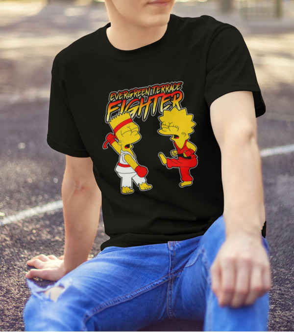 Evergreen Terrace Fighter The Simpsons Street Fighter Crossover T-Shirt