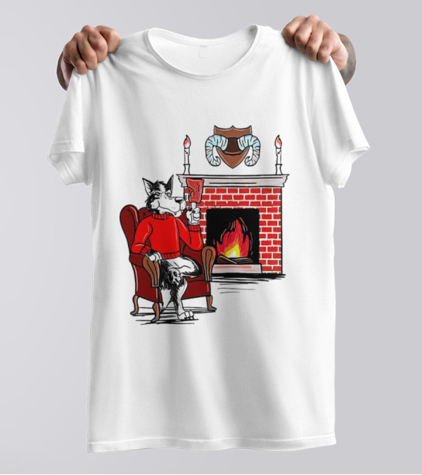 NC State Wolfpack Cozy Fireplace Christmas Scene Sweater Wolf T-Shirt