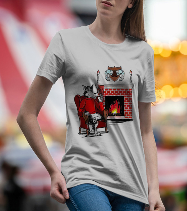 NC State Wolfpack Cozy Fireplace Christmas Scene Sweater Wolf T-Shirt