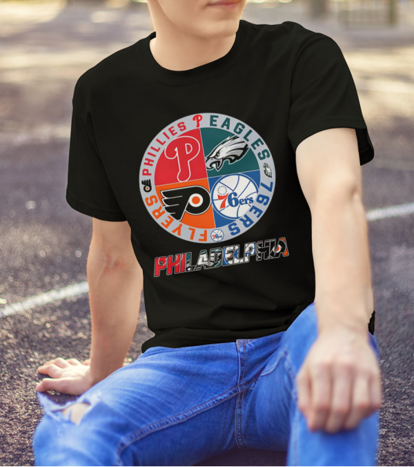 PHILADELPHIA Phillies Eagles 76ers Flyers T-Shirt