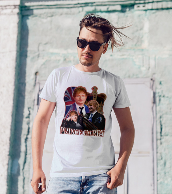Prince Harry Ed Sheeran Union Jack Crown T-Shirt