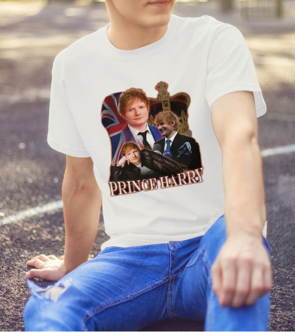 Prince Harry Ed Sheeran Union Jack Crown T-Shirt