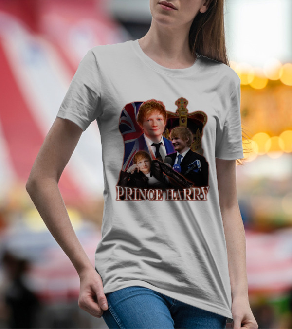 Prince Harry Ed Sheeran Union Jack Crown T-Shirt