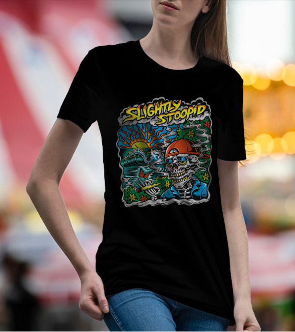 Slightly Stoopid Sun Surf Skeleton Smoke Wake And Bake T-Shirt