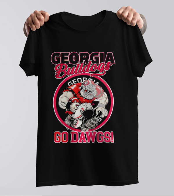 Georgia Bulldogs Go Dawgs UGA Aggressive Mascot T-Shirt