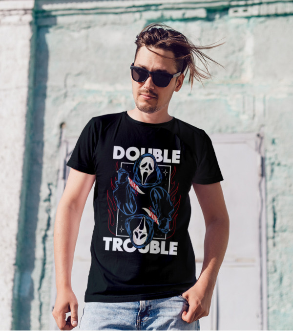 Double Trouble Ghostface Knife Reflection T-Shirt