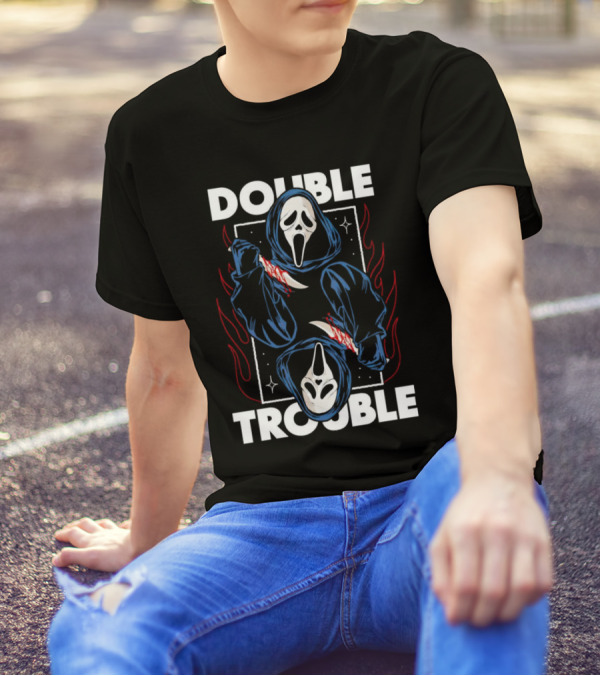 Double Trouble Ghostface Knife Reflection T-Shirt