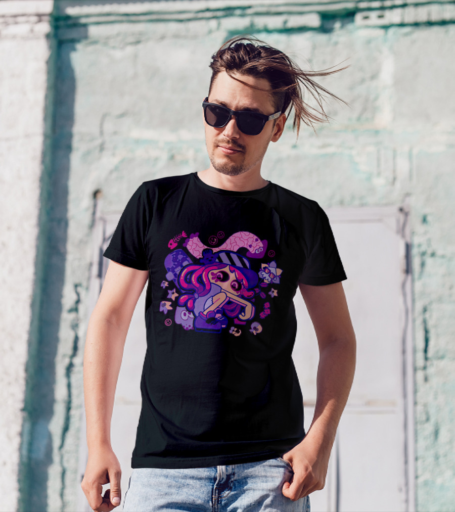 Hotlantis Harmony Splatoon Character Surrounded By Artistic Marine Elements T-Shirt