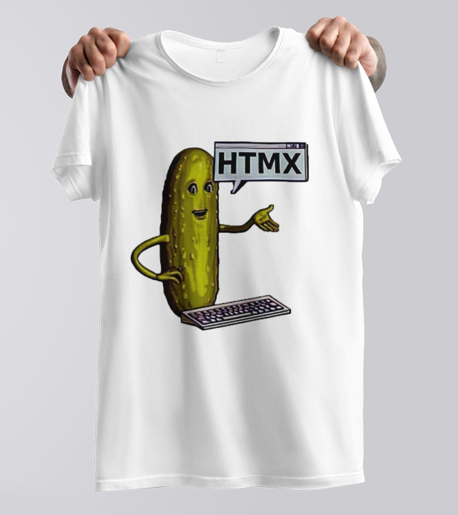 HTMX Keyboard Pickle T-Shirt
