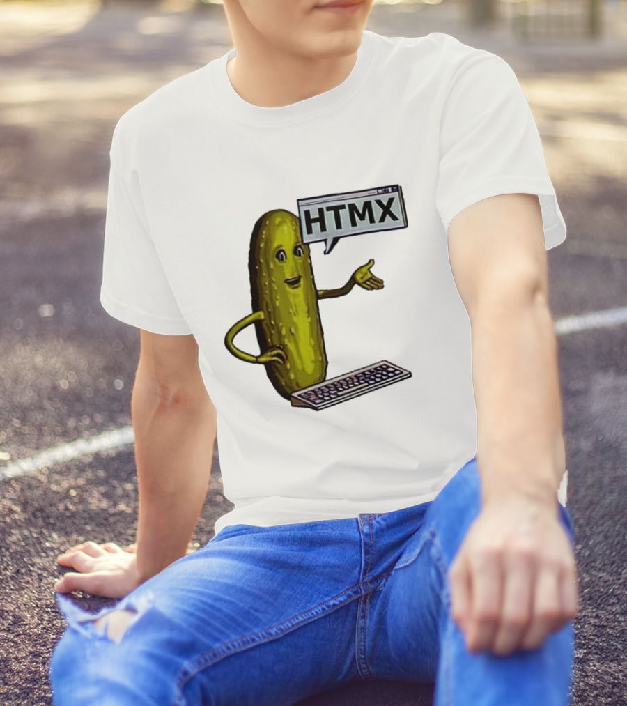 HTMX Keyboard Pickle T-Shirt