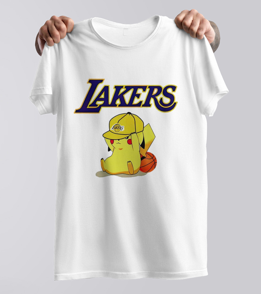 Lakers Pikachu Basketball Hat T-Shirt