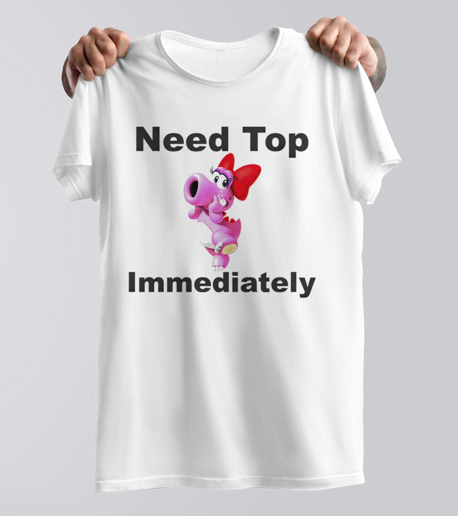 Need Top Immediately Bow Dinosaur Character T-Shirt