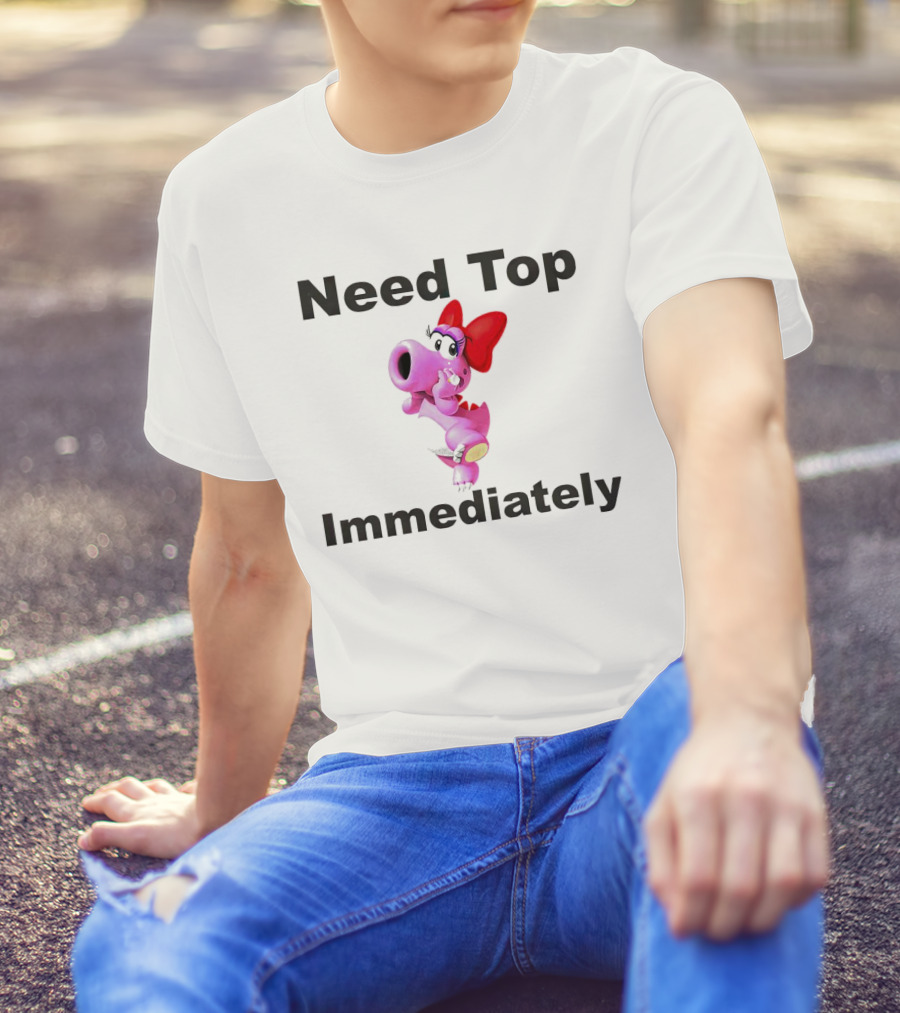 Need Top Immediately Bow Dinosaur Character T-Shirt