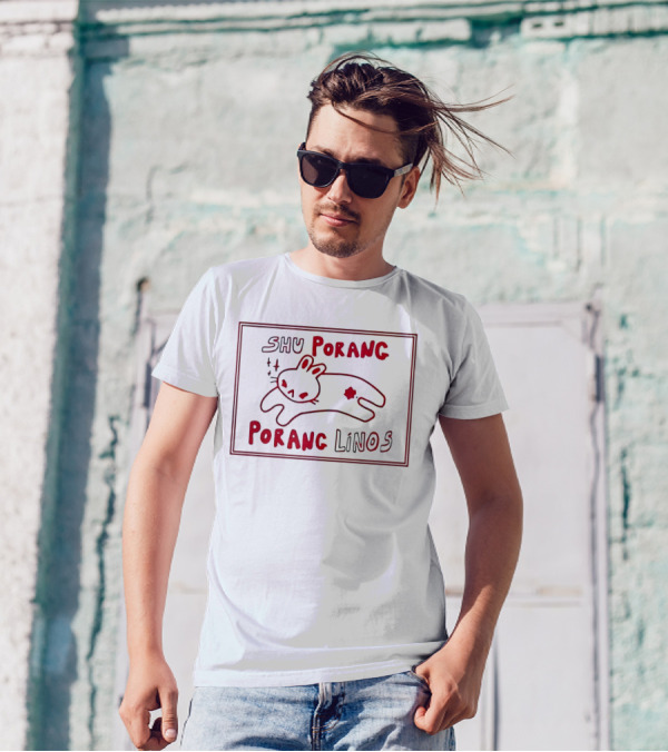 SHU Porang Porang Linos Cat Drawing T-Shirt