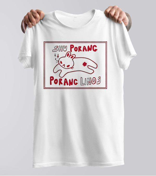 SHU Porang Porang Linos Cat Drawing T-Shirt